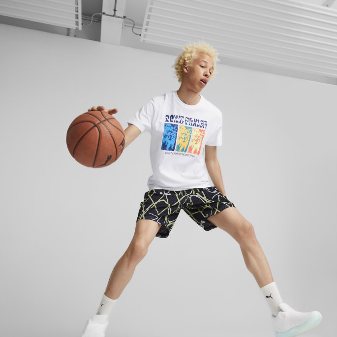 Hvit Rebound Kortermet Basketball T-skjorte 2 Menn Puma På Salg