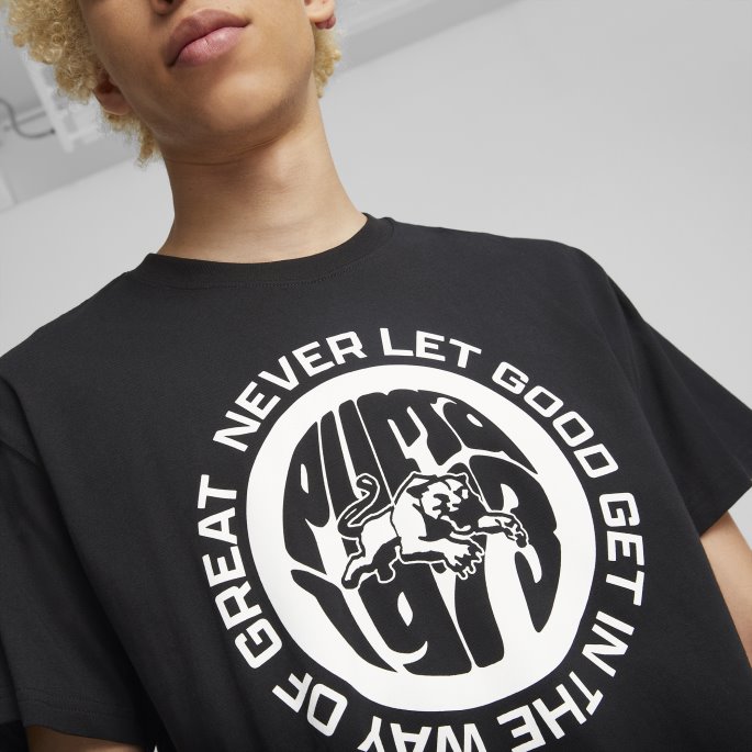 Svart Puma På Salg Rebound Kortermet Basketball Tee Menn