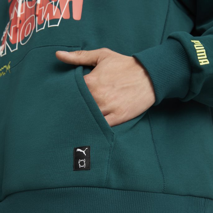 Puma På Tilbud Run It Back Basketball Hettegenser For Menn Varsity Green