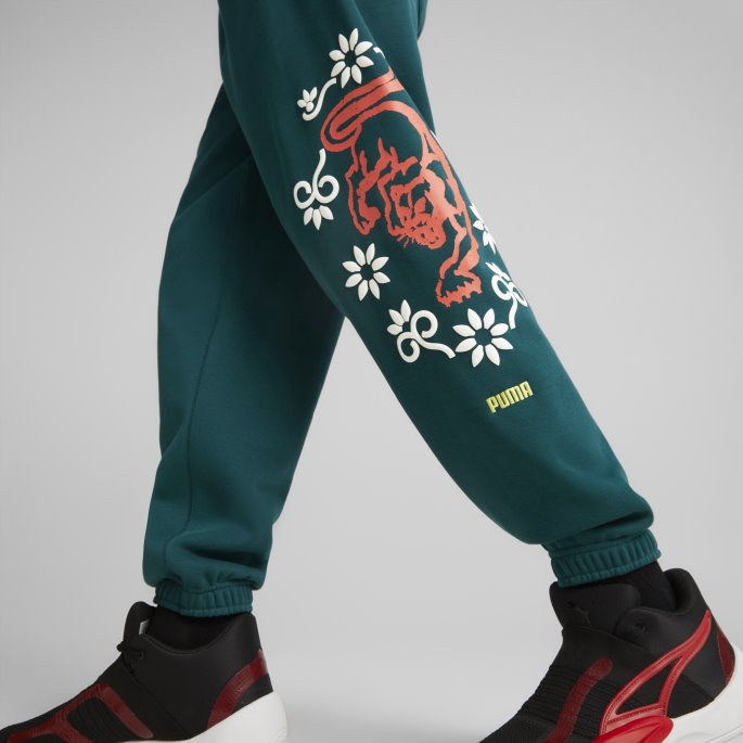Run It Back Basketball Bukser Menn Puma På Tilbud Varsity Green