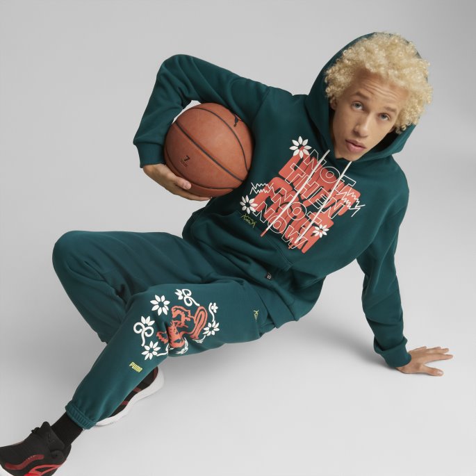 Puma På Tilbud Varsity Green Run It Back Basketball Joggebukser For Menn