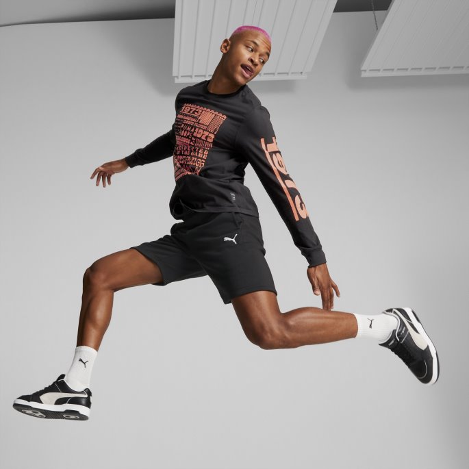 Puma På Salg Rebound Langermet Basketball Tee Menn Svart