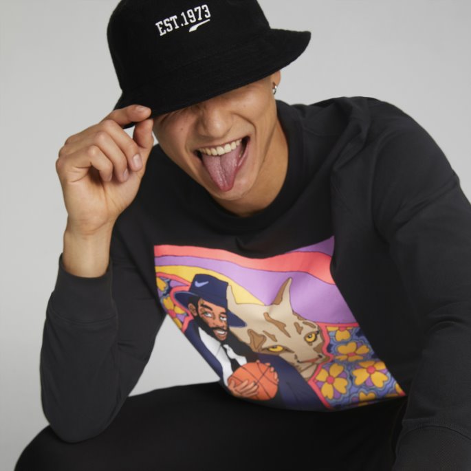 Sort Run It Back Langermet Basketball T-skjorte For Menn Puma På Salg