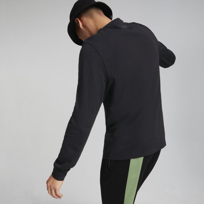 Sort Run It Back Langermet Basketball T-skjorte For Menn Puma På Salg