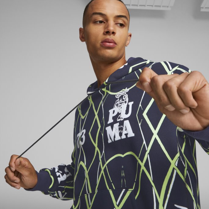 Peacoat Run It Back Trykt Basketball Hettegenser For Menn Puma På Salg