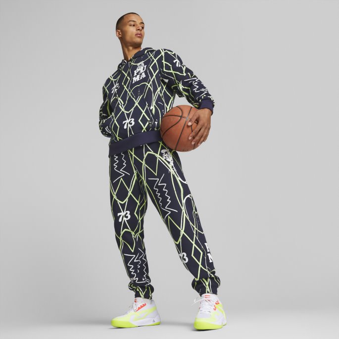 Peacoat Run It Back Trykt Basketball Hettegenser For Menn Puma På Salg