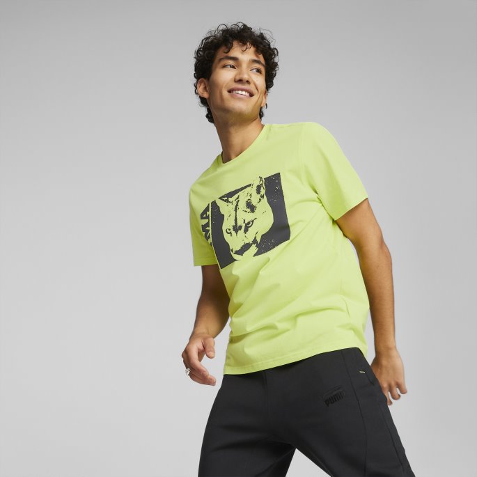 Puma På Tilbud Light Lime Timeout Kortermet Basketball T-skjorte 3 Menn