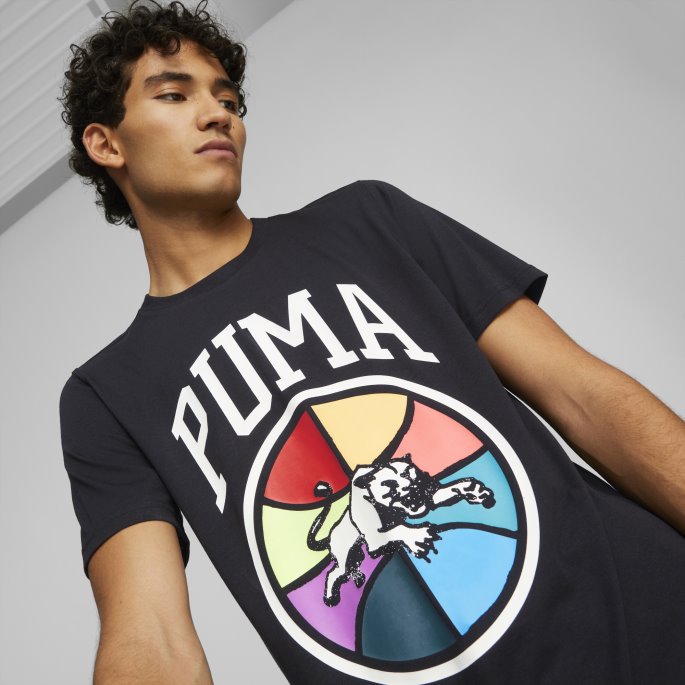 Box Out Kortermet Herre Basketball T-skjorte 1 Puma På Tilbud Svart