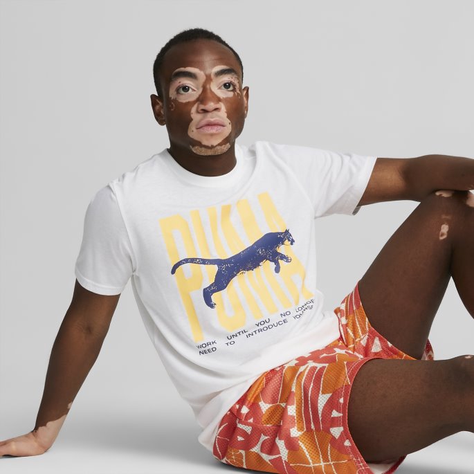 Puma På Tilbud Hvit Boks Ut Kortermet Basketball T-skjorte 2 Menn