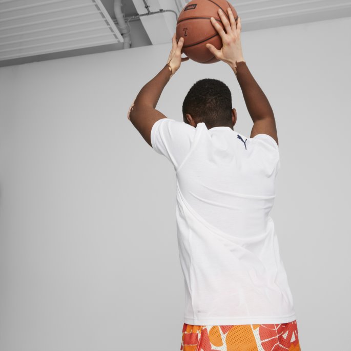 Hvit Utboks Kortermet Basketball T-skjorte For Menn Puma På Salg