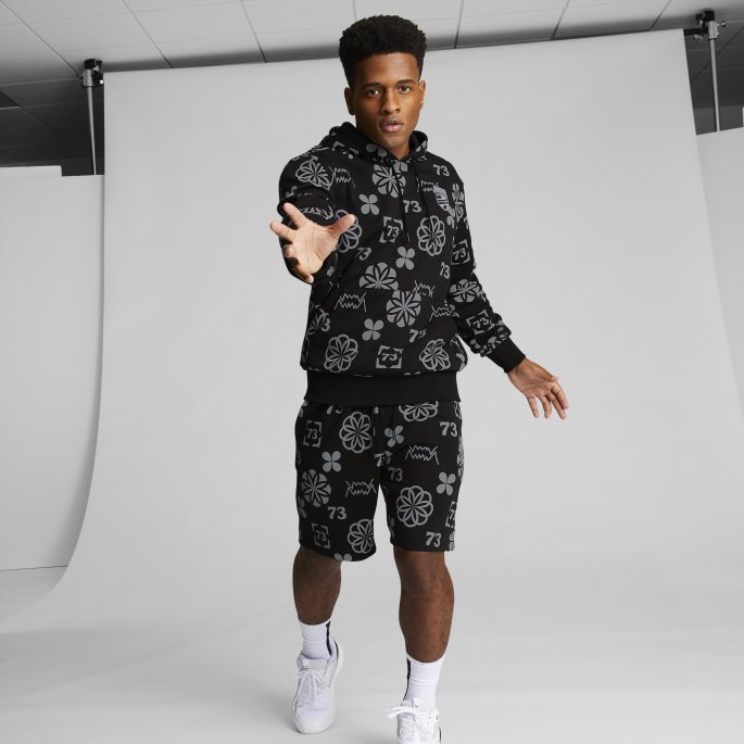 Svart Booster Clyde Print Basketballshorts Menn Puma På Salg