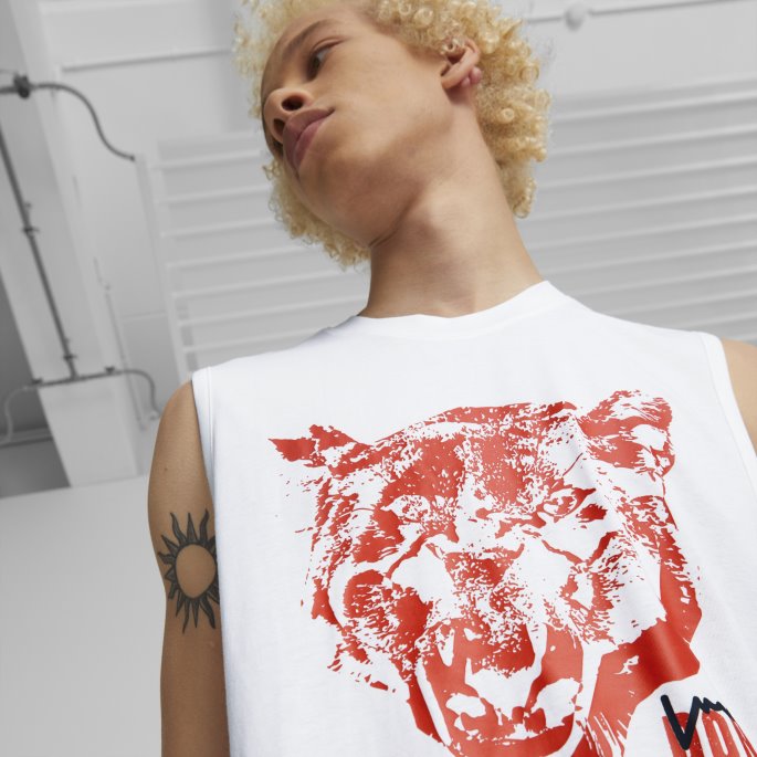 Hvit Fast Break Basketball Herre Tank Top Puma På Salg