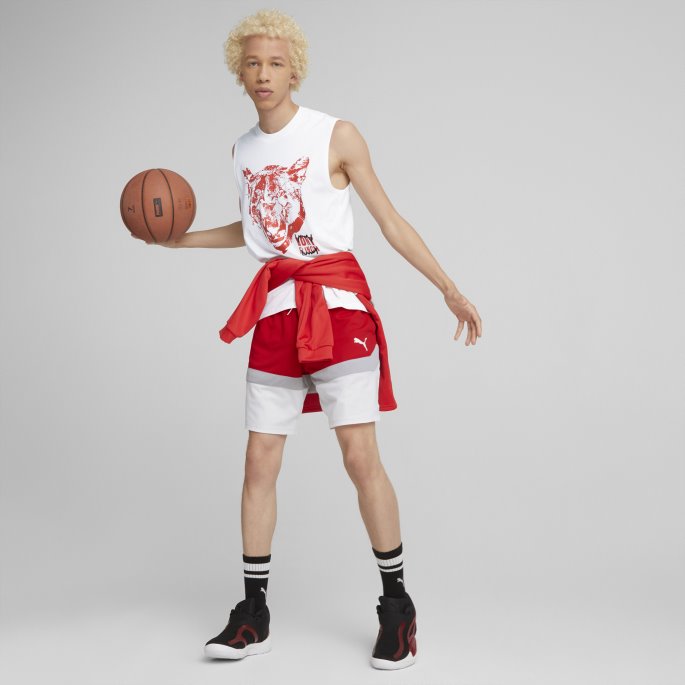Fast Break Herre Basketball Tank Top Hvit Puma På Salg