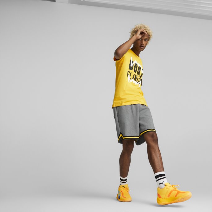 Timeout Kortermet Herre Basketball T-skjorte Puma På Tilbud Spectra Gul