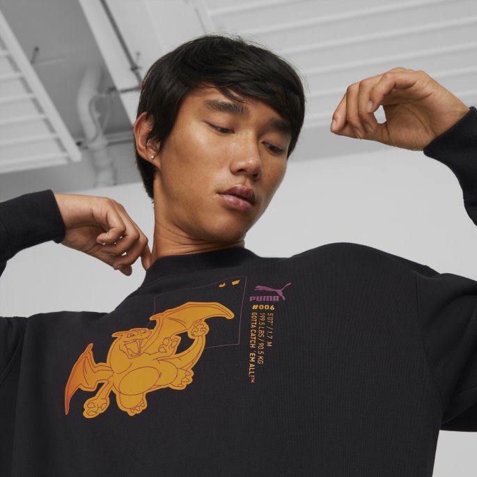 Puma På Tilbud X Pokmon Relaxed Crewneck Sweatshirt Herre Sort