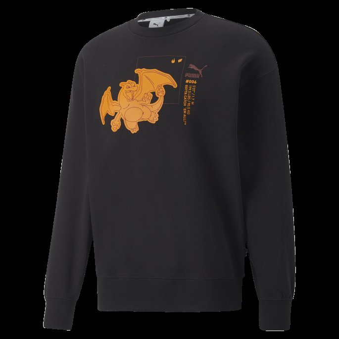 Puma På Tilbud X Pokmon Herre Avslappet Sweatshirt Med Rund Hals, Svart