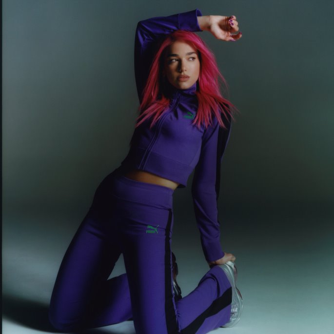 Puma På Tilbud X Dua Lipa T7 Jakke Dame Royal Lilla-svart