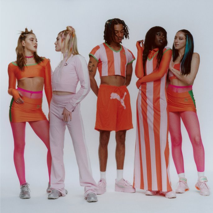 Rosa Dame-hvit Puma På Tilbud X Dua Lipa T7 Damebukser