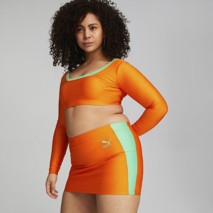 Puma På Tilbud X Dua Lipa Langermet Kvinners Crop Tee Gulrot