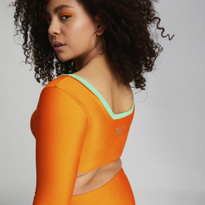 Puma På Tilbud X Dua Lipa Langermet Kvinners Crop Tee Gulrot