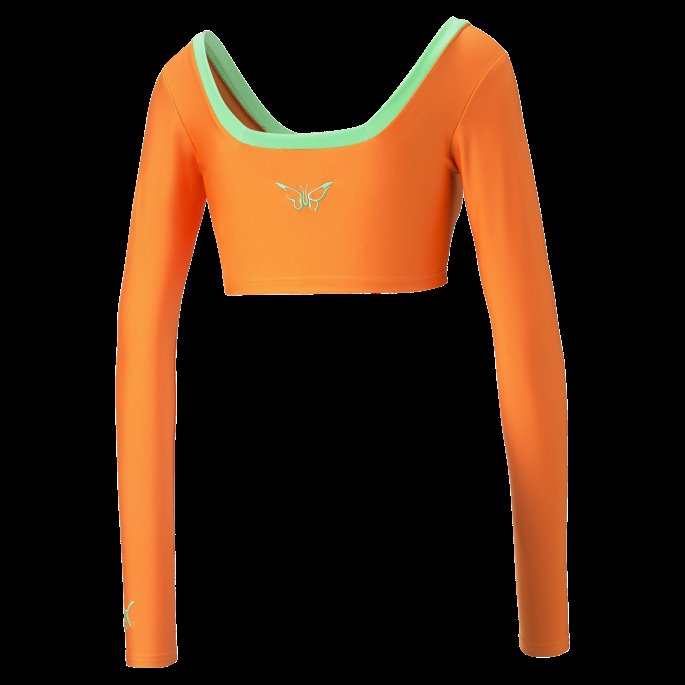 Puma På Tilbud X Dua Lipa Langermet Kvinners Crop Tee Gulrot
