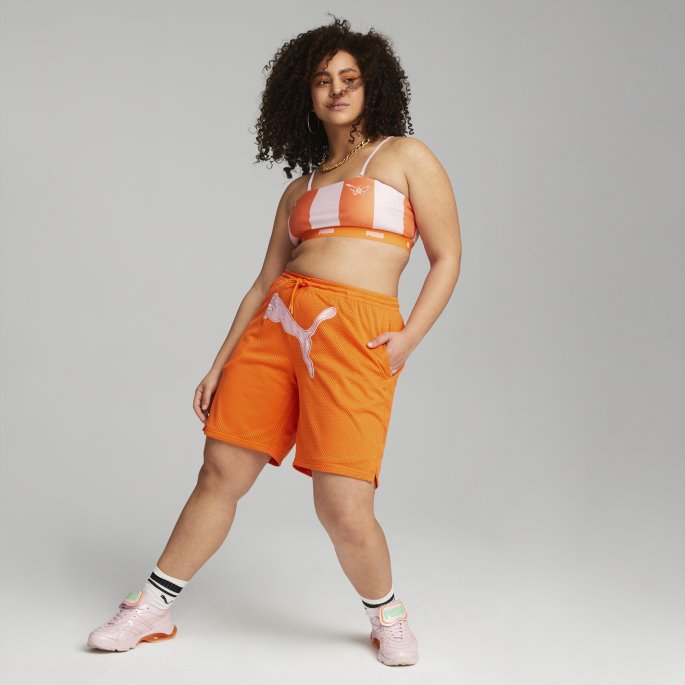 Puma På Tilbud X Dua Lipa Basketballshorts For Kvinner Gulrot