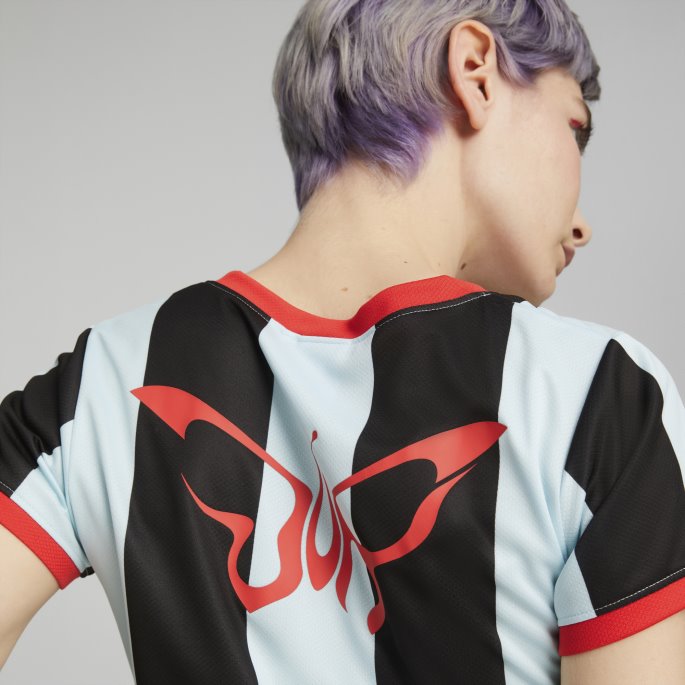 Puma På Tilbud X Dua Lipa Slim Dame T-skjorte Blå Glød-svart