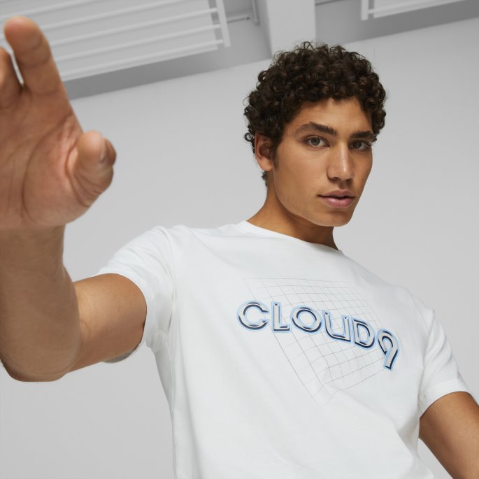 Puma På Salg Lyse Hvit Cloud9 Esports Big Logo Tee Menn