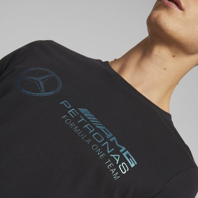 Puma På Tilbud Mercedes-amg Petronas Motorsport Metall Energi Logo T-skjorte Herre Svart
