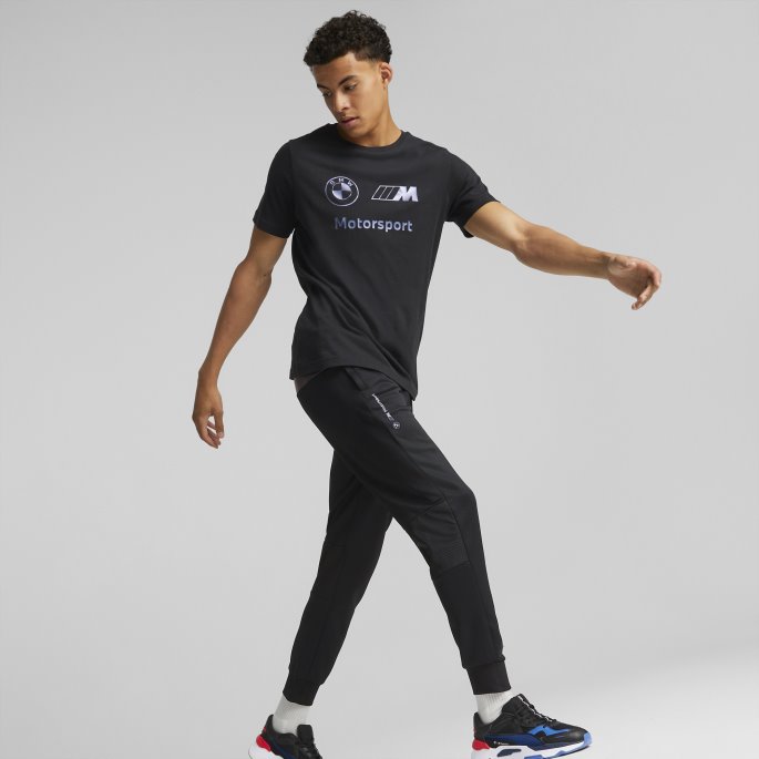 Svart Puma På Salg Bmw M Motorsport Metall Energi Logo T-skjorte Herre