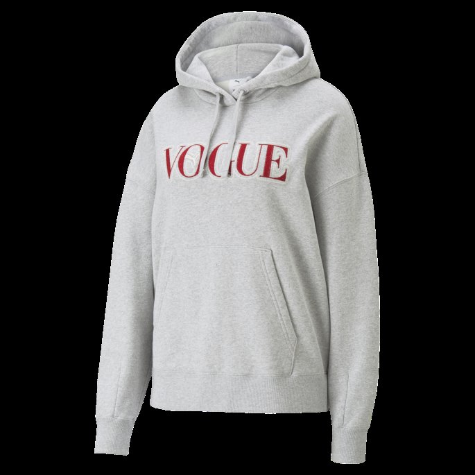 Puma På Tilbud X Vogue Dame Hettegenser Lys Grå Lyng