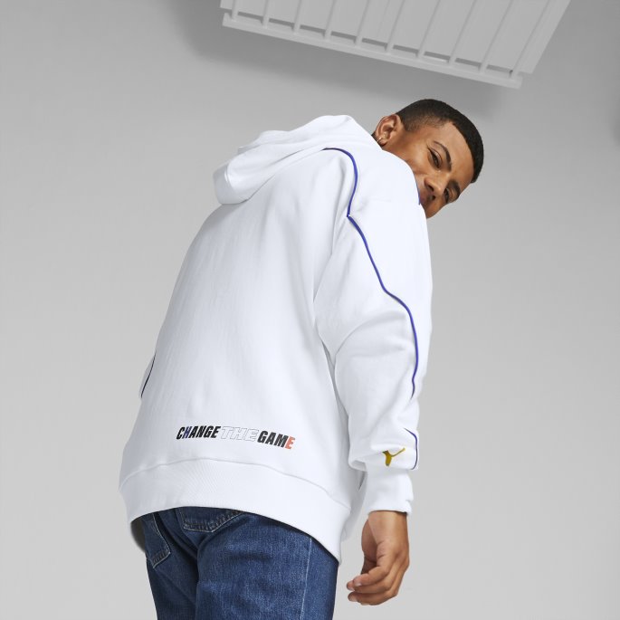 Puma På Tilbud Hvit Gen.g Stripe Esports Hettegenser