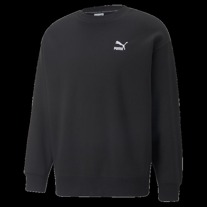 Svart Puma På Tilbud Klassikere Avslappet Sweatshirt Med Rund Hals For Menn