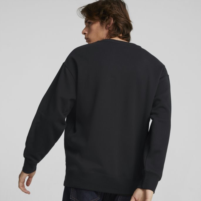Puma På Tilbud Svarte Klassikere Avslappet Sweatshirt Med Rund Hals For Menn