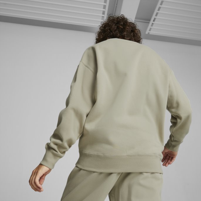 Puma På Tilbud Klassikere Avslappet Genser Med Rund Hals For Menn Pebble Grey
