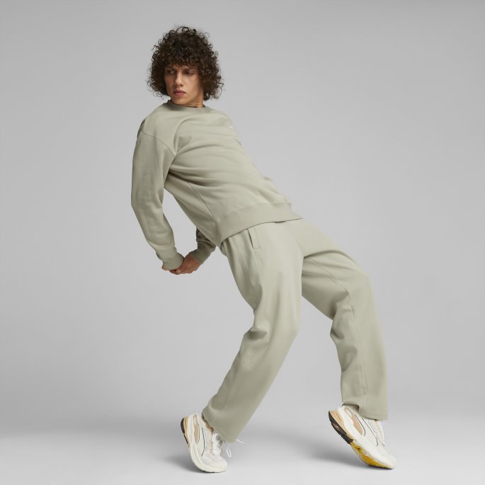Puma På Tilbud Klassikere Avslappet Genser Med Rund Hals For Menn Pebble Grey