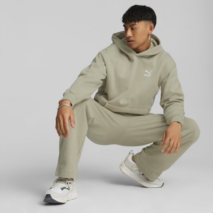 Pebble Grey Classics Avslappet Hettegenser Menn Puma På Tilbud