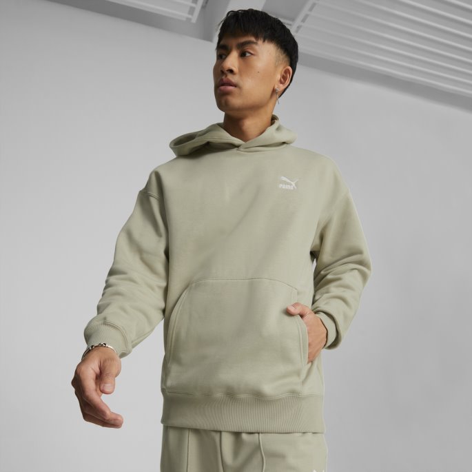 Pebble Grey Classics Avslappet Hettegenser Menn Puma På Tilbud