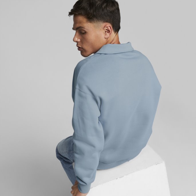 Puma På Tilbud Blue Wash Classics Polo Sweatshirt Herre