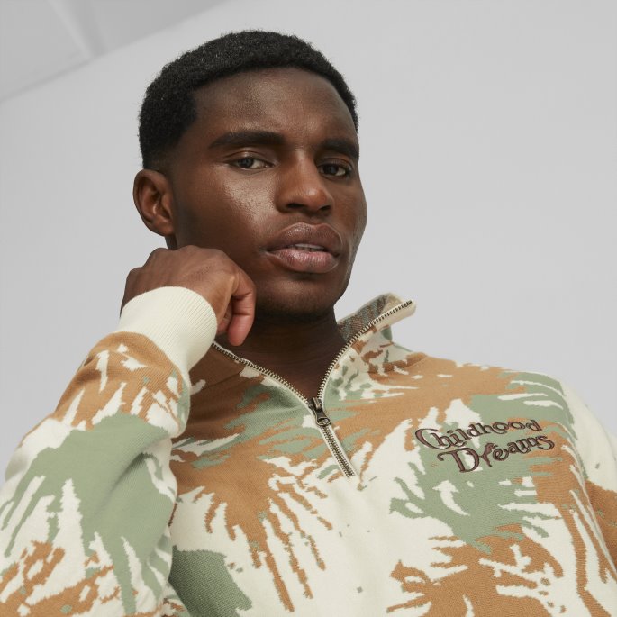 Puma På Tilbud Uberørte Barndomsdrømmer Menns Basketball Quarter Zip Sweatshirt