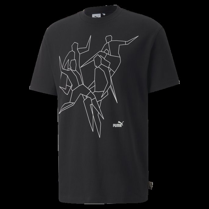 Puma På Salg Svart Spillers Lounge Grafisk Tee Menn
