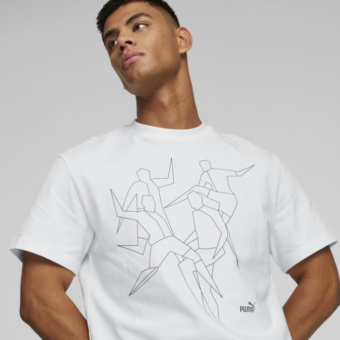 Spillersalong Grafisk Tee Menn Hvit Puma På Salg