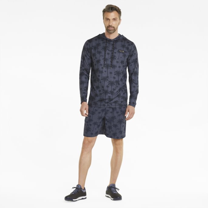 Puma På Tilbud X Palm Tree Crew Lett Palm Golf Hettegenser Menn Marine Blazer