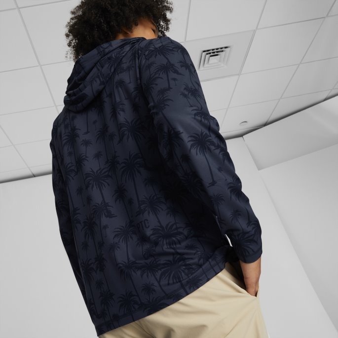 Puma På Tilbud X Palm Tree Crew Lett Palme Golf Hettegenser For Menn Marine Blazer