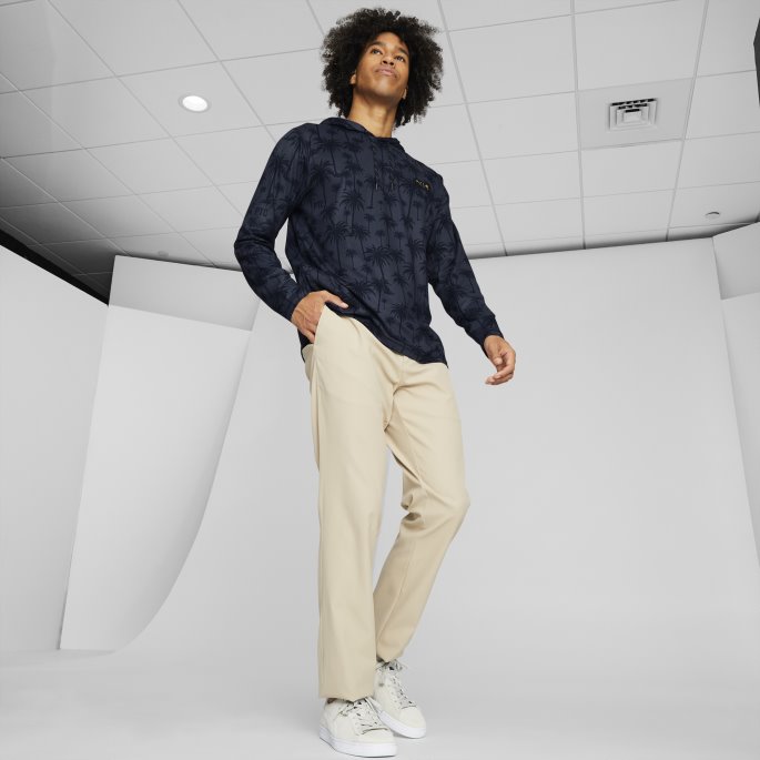 Puma På Tilbud X Palm Tree Crew Lett Palme Golf Hettegenser For Menn Marine Blazer