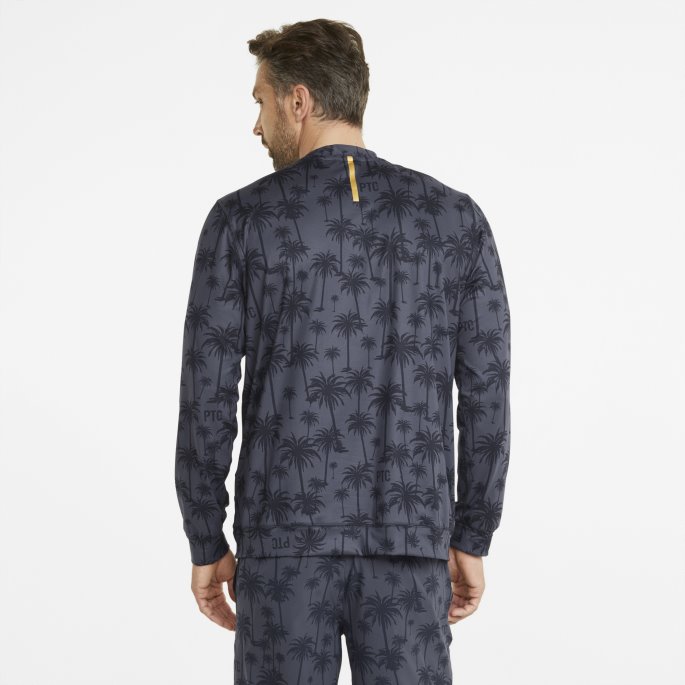 Marineblå Blazer Puma På Tilbud X Palm Tree Crew Lett Golf Sweatshirt Herre Med Rund Hals