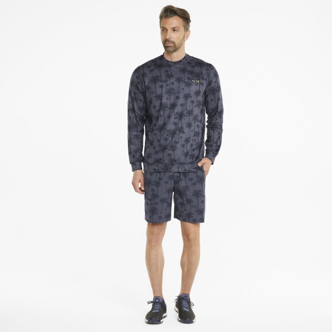Marineblå Blazer Puma På Tilbud X Palm Tree Crew Lett Golf Sweatshirt Herre Med Rund Hals