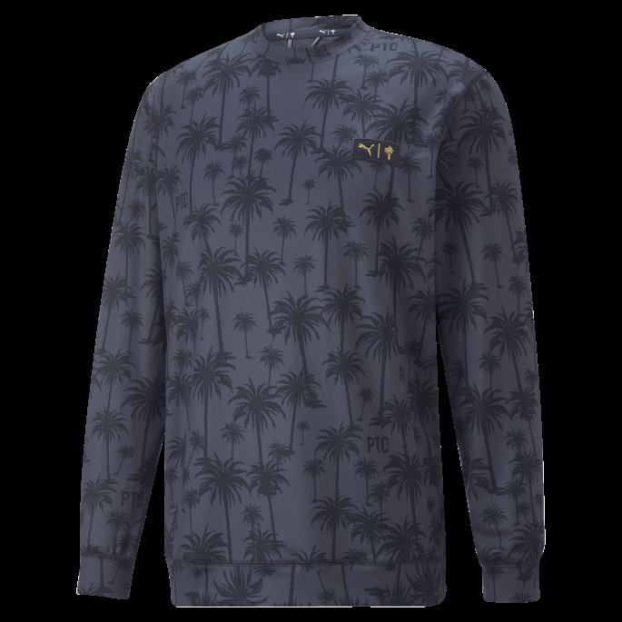 Marineblå Blazer Puma På Tilbud X Palm Tree Crew Lett Golf Sweatshirt Herre Med Rund Hals