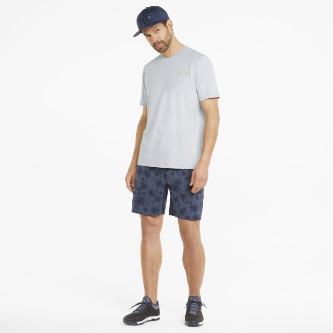 Puma På Tilbud X Palm Tree Crew Herre Palm Golf T-skjorte Lys Hvit