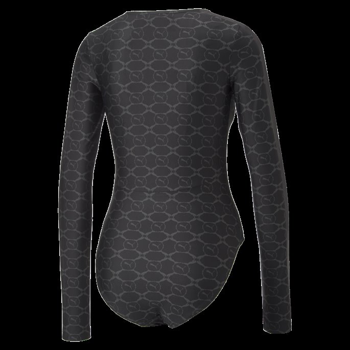 Svart-mørk Skygge Aop Luxe Sport T7 Bodysuit Dame Puma På Tilbud